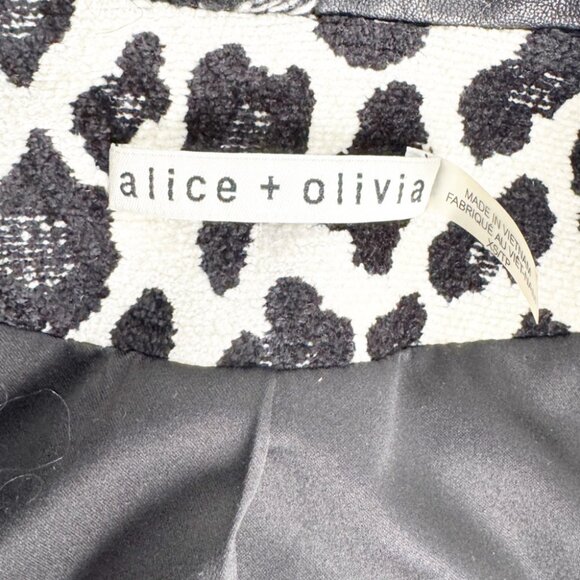 Alice Olivia Harvey Patchwork Animal Print Leather Jacket - Picture 6 of 9